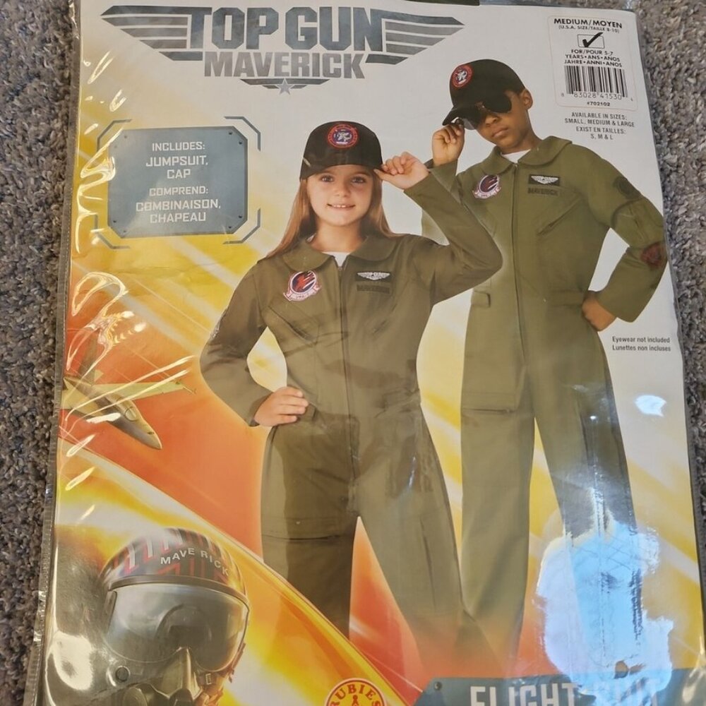 Top Gun Maverick Unisex Deluxe Child Costume Size Medium 8-10